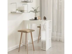 Mesa de bar y estante Blanco 102x50x103,5 cm Madera de ingeniería