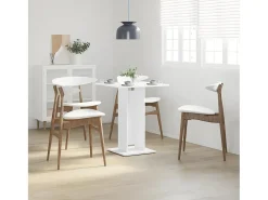 Mesa de bistró blanca de 60 x 60 x 75 cm de madera de ingeniería