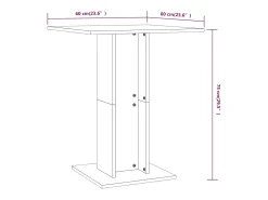 Mesa de bistró de madera contrachapada blanco 60x60x75 cm