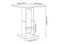 Mesa de bistró de madera contrachapada blanco 60x60x75 cm