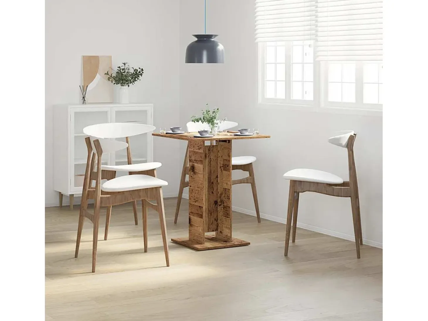Mesa de bistró de madera de ingeniería envejecida 60x60x75 cm