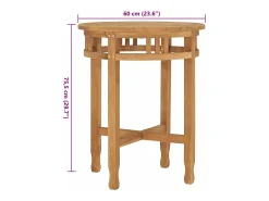 Mesa de bistró de madera maciza de teca Ø60x75,5 cm
