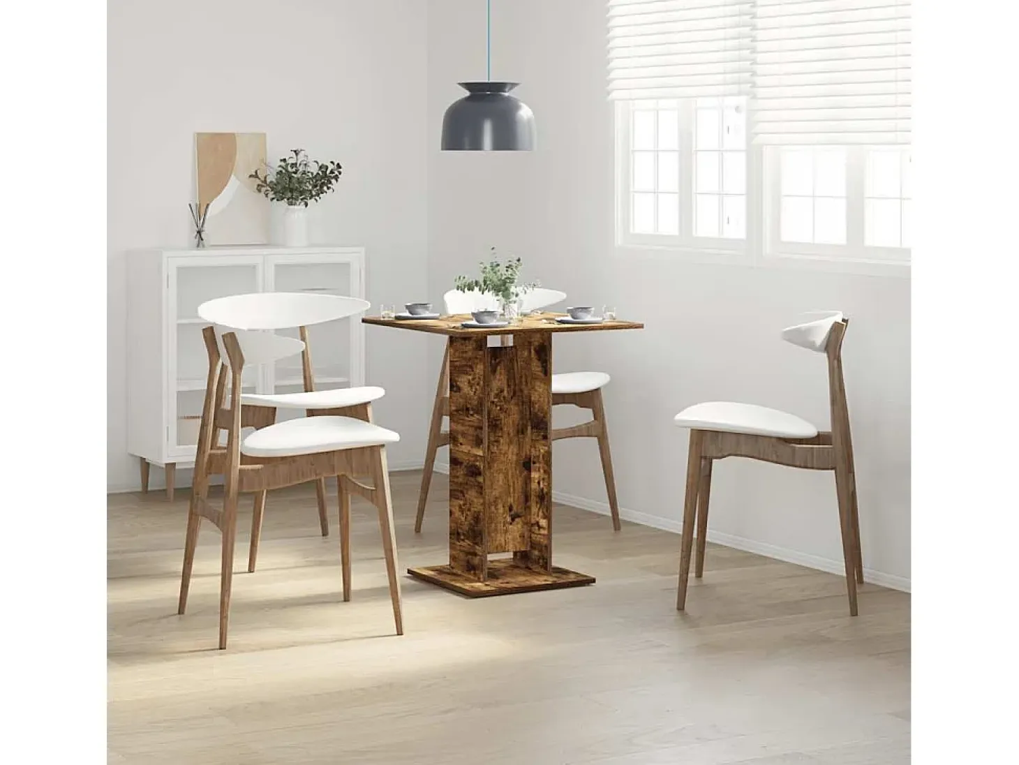 Mesa de bistró madera contrachapada roble ahumado 60x60x75 cm