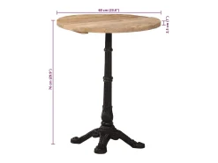 Mesa de bistró madera de mango rugosa Ø60x76 cm