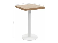 Mesa de bistró MDF marrón claro 50x50 cm