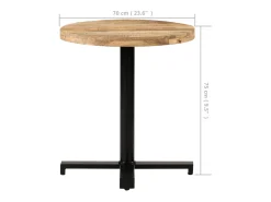Mesa de bistró redonda madera de mango rugosa Ø70x75 cm