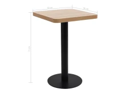 Mesa de bistro marrón claro 50x50 cm MDF
