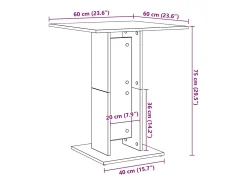Mesa de bistro Roble ahumado 60x60x75 cm Madera de ingeniería