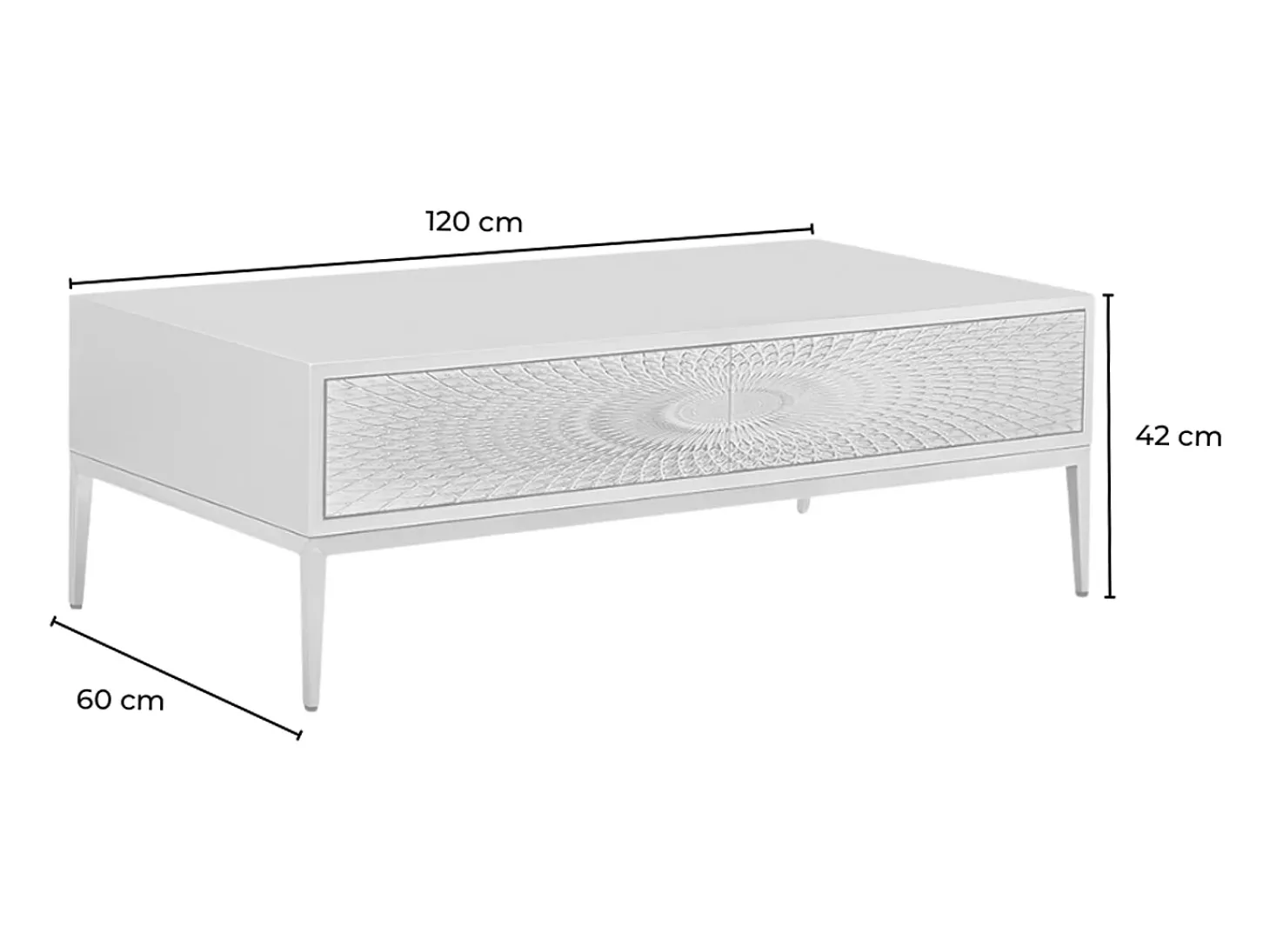 Mesa de centro - Verde Madera - 60 x 120 cm - LAGO
