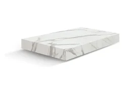 Mesa de centro de madera, acabado blanco, base convertible negra, 120x80-220x80 - CAMOGLI