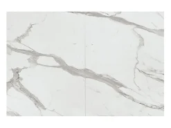 Mesa de centro de madera, acabado blanco, base convertible negra, 120x80-220x80 - CAMOGLI