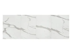 Mesa de centro de madera, acabado blanco, base convertible negra, 120x80-220x80 - CAMOGLI