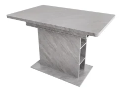 Mesa de centro elevable para 4-6 personas - patas de madera - gris (130x70x75 cm)
