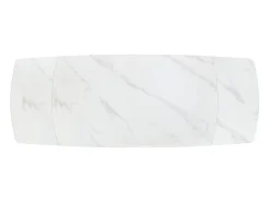 Mesa de cerámica blanca, base de metal negro, extensible 160x90-240x90 cm - BONIFACIO
