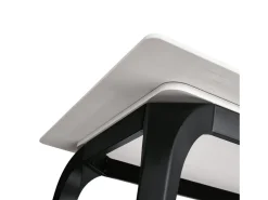 Mesa de cerámica, efecto mármol blanco y patas de metal negro, 140 x 80 x 76 cm - ALERIA