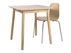 Mesa de cocina cuadrada de madera maciza barnizada de 75x75 cm, para 2 personas NITA (madera clara)