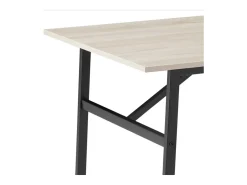 Mesa de cocina de 120x75x76 cm con sobre de melamina y patas metálicas en negro Asturia