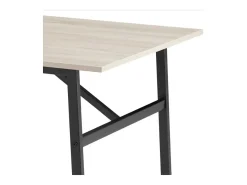 Mesa de cocina de 120x75x76 cm con sobre de melamina y patas metálicas en negro Asturia