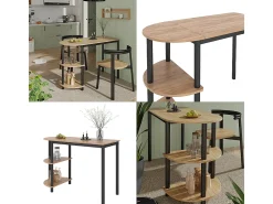 Mesa de cocina goldkraft roble/negro 110x50x75.5 freetown