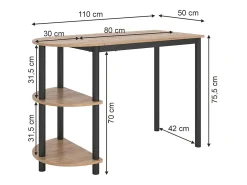 Mesa de cocina goldkraft roble/negro 110x50x75.5 freetown