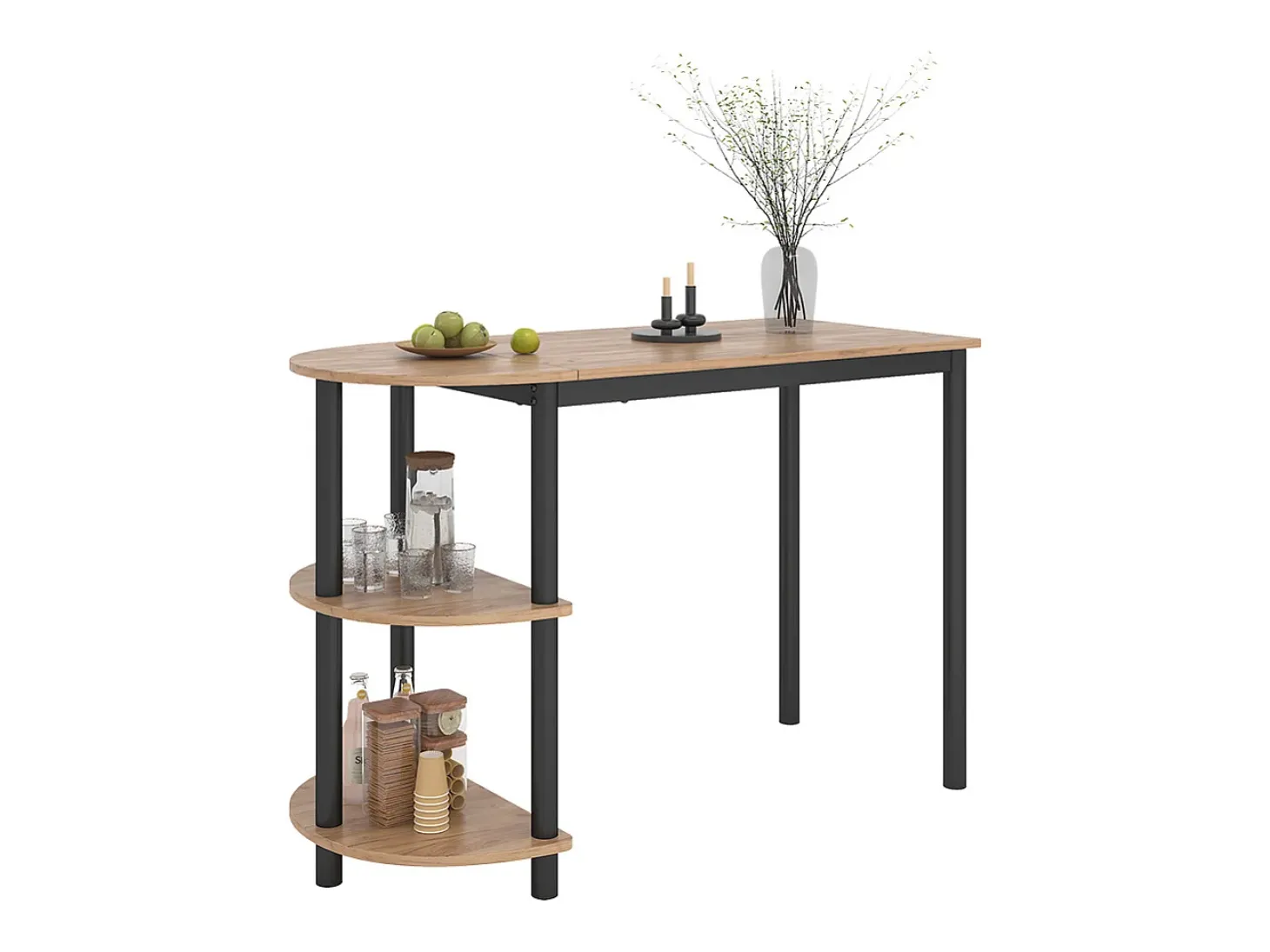 Mesa de cocina goldkraft roble/negro 110x50x75.5 freetown