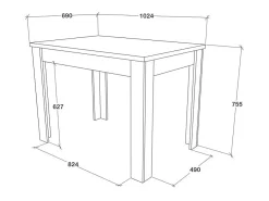 Mesa de cocina haaus Zeta, Blanca, 102 x 69 x 75 cm