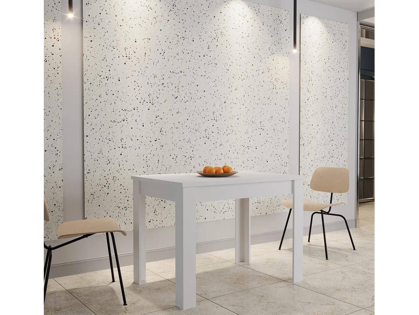 Mesa de cocina haaus Zeta, Blanca, 102 x 69 x 75 cm