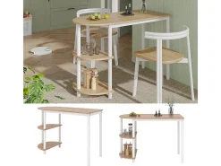 Mesa de cocina oro potencia roble/blanco 110x50x75.5 freetown