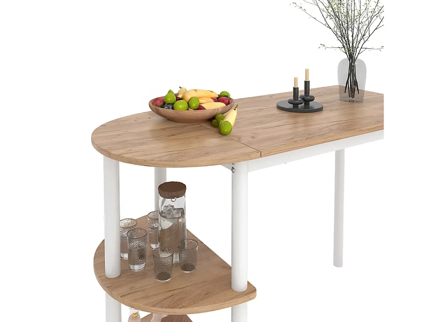 Mesa de cocina oro potencia roble/blanco 110x50x75.5 freetown