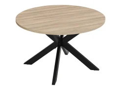 Mesa de comedor - 4 cubiertos - MDF y metal - Roble y negro - TILKI