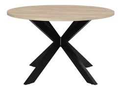 Mesa de comedor - 4 cubiertos - MDF y metal - Roble y negro - TILKI