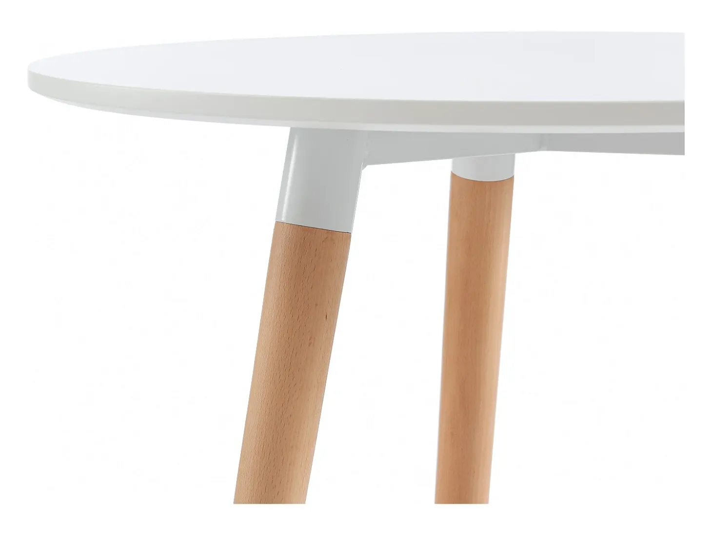 Mesa de comedor 2 comensales de MDF y haya - Blanco - ROLENA