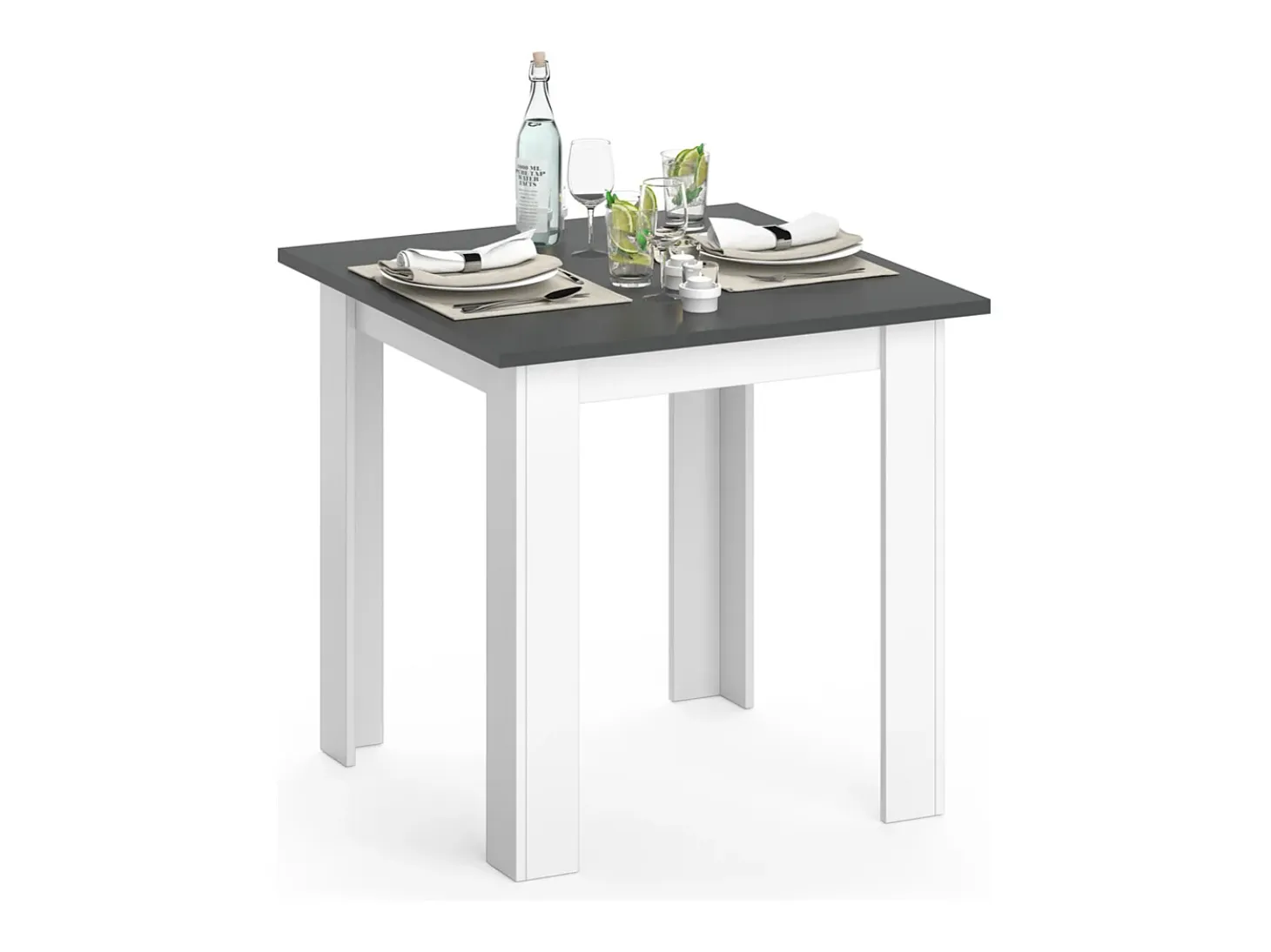 Mesa de comedor antracita 80x80x76.6 karlos