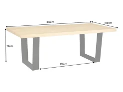 Mesa de comedor AZMA – Chapa de roble y metal – 210 cm – Estilo moderno