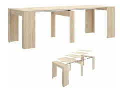 Mesa de comedor Bailen multifunción extensible en madera natural de 77 cm(alto), 54-101-1