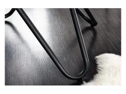 Mesa de comedor BAUMA 120 cm – Tablero redondo de cerámica efecto mármol blanco y patas de metal – Estilo moderno chic