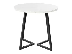 Mesa de comedor blanca - Mesa de comedor con tablero de MDF y patas de metal negro - decoración estampada