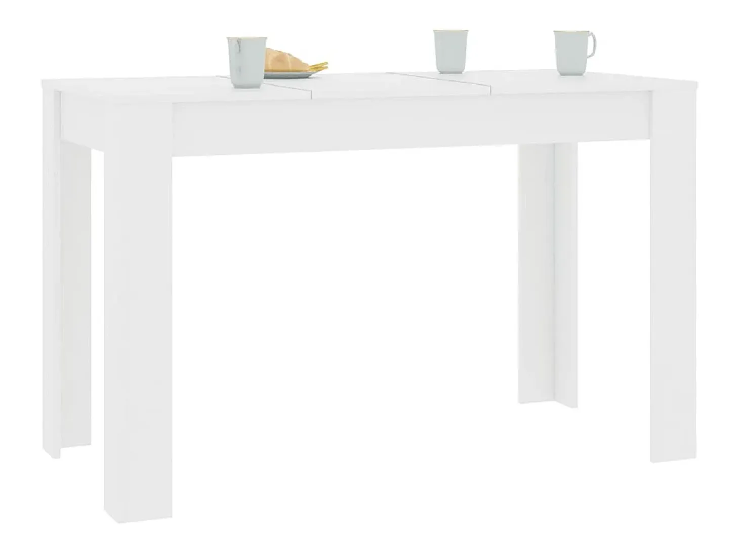 Mesa de comedor blanca de 120 x 60 x 76 cm de madera de ingeniería