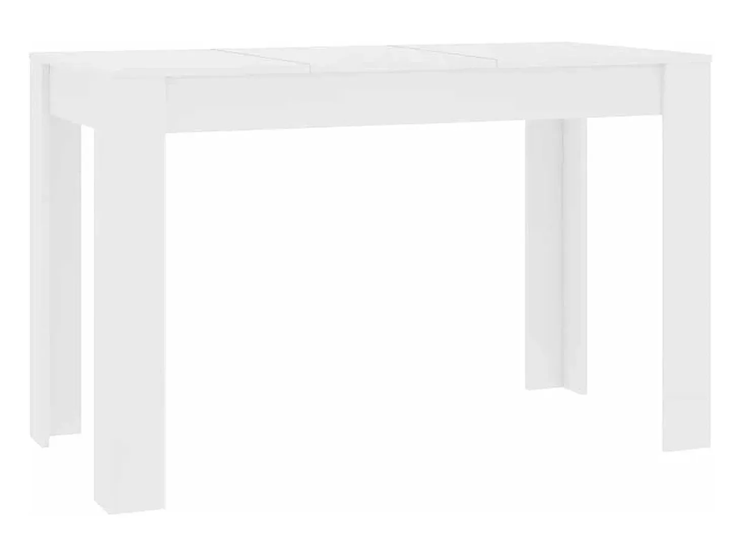 Mesa de comedor blanca de 120 x 60 x 76 cm de madera de ingeniería