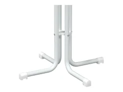 Mesa de comedor blanca Ø80x110 cm de madera contrachapada y acero