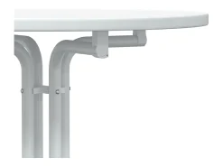 Mesa de comedor blanca Ø80x110 cm de madera contrachapada y acero