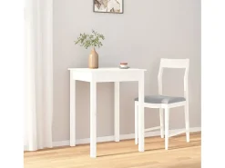 Mesa de comedor Blanca 55x55x75 cm Madera maciza de pino