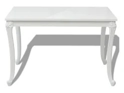 Mesa de comedor blanco brillante 116x66x76 cm
