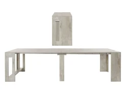 Mesa de comedor blanco brillante extensible 90x51-300cm consola diseño Pratika White