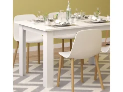 Mesa de comedor blanco 140x90x76 karlos