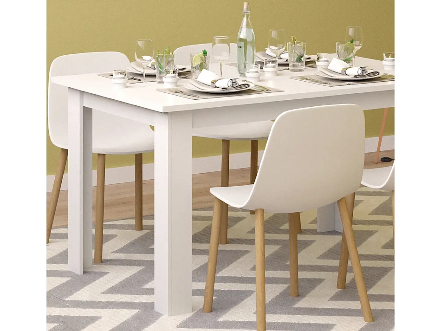Mesa de comedor blanco 140x90x76 karlos