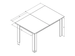 Mesa de comedor blanco 140x90x76 karlos