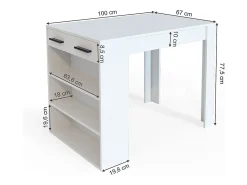Mesa de comedor blanco 67x100x77.5 repose