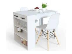 Mesa de comedor blanco 67x100x77.5 repose