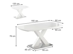 Mesa de comedor blanco 120x80x76 chinto